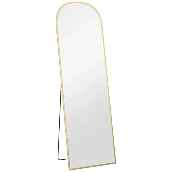 Standspiegel, Ganzkörperspiegel, Modernes Design, 50 Cm X 1,5 Cm X 170 Cm, Gold