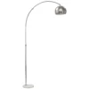 Stehlampe, Bogen Design Mit Marmorsockel, 167 Cm, Silber