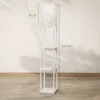 Stehlampe Mit 3 stufigem Regal, Fußschalter, USB Anschlüssen, MDF, Weiß