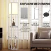 Stehlampe Mit 3 stufigem Regal, Fußschalter, USB Anschlüssen, MDF, Weiß
