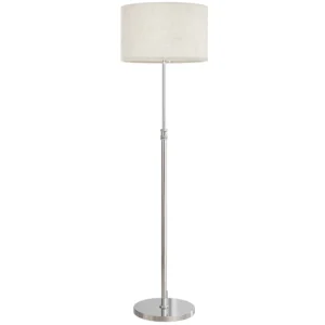 Stehlampe Mit Fernbedienung, Höhenverstellbar, Stoffschirm, Metallständer, Anpassbare Helligkeit, Fußschalter, Beige