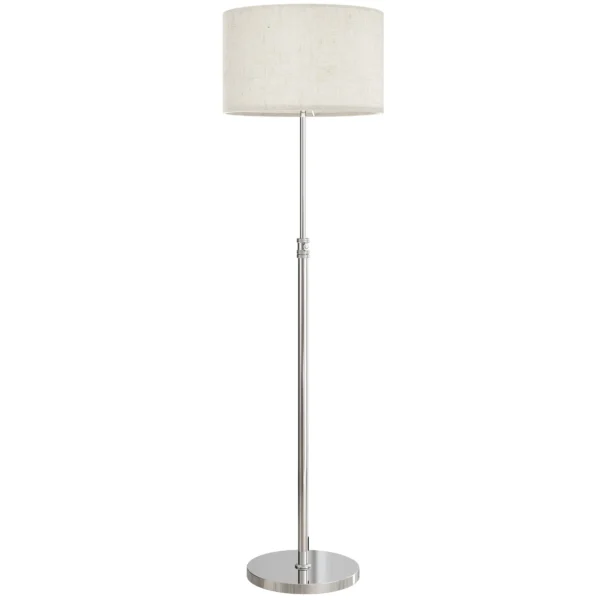 Stehlampe Mit Fernbedienung, Höhenverstellbar, Stoffschirm, Metallständer, Anpassbare Helligkeit, Fußschalter, Beige