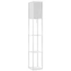 Stehlampe Mit Regal, 3 Fächer, Kompakte Maße, MDF, Weiß
