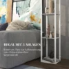Stehlampe Mit Regal, 3 Fächer, Kompakte Maße, MDF, Weiß