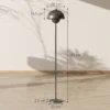 Stehlampe, Runder Schirm, Fußschalter, Langes Kabel, Eleganter Look, Metall, Grau