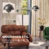 Stehlampe, Runder Schirm, Fußschalter, Langes Kabel, Eleganter Look, Metall, Grau