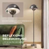 Stehlampe, Runder Schirm, Fußschalter, Langes Kabel, Eleganter Look, Metall, Grau