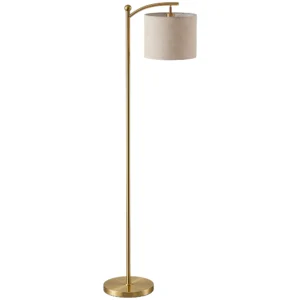 Stehlampe, Verstellbare Lichtoptionen, Fußschalter, Fernbedienung, Metall, Gold