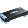 Steppbrett Höhenverstellbar Fitness Aerobic Stepper Mit 2 Stufen (11/16 Cm) 2 Widerstandsbändern, Anti Rutsch Matte Blau