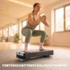 Steppbrett Höhenverstellbar Fitness Aerobic Stepper Mit 2 Stufen (11/16 Cm) 2 Widerstandsbändern, Anti Rutsch Matte Blau