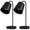 Tafellampenset, 2 Stuks, Moderne Lampen Met USB A En USB C aansluiting Voor Slaapkamer, Woonkamer & Kantoor, Zwart