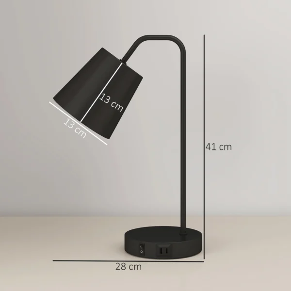 Tafellampenset, 2 Stuks, Moderne Lampen Met USB A En USB C aansluiting Voor Slaapkamer, Woonkamer & Kantoor, Zwart