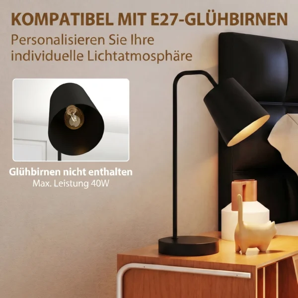Tafellampenset, 2 Stuks, Moderne Lampen Met USB A En USB C aansluiting Voor Slaapkamer, Woonkamer & Kantoor, Zwart