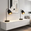 Tafellampenset, 2 Stuks, Moderne Lampen Met USB A En USB C aansluiting Voor Slaapkamer, Woonkamer & Kantoor, Zwart
