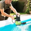 Tauchpumpe Teichpumpe Wasserpumpe Mit Schwimmschalter Springbrunnen 400W 9000L/h 16 X 14 X 27 Cm Grün