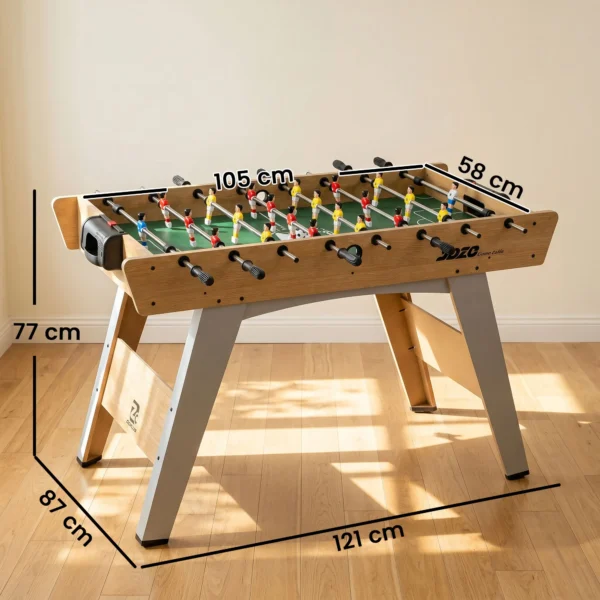 Tischkicker Kickertisch Inkl 22 Kicker 2 Bälle Rutschfest Griffe Punktezähler Schräge Beine 121x87x77cm Naturholz