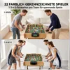 Tischkicker Kickertisch Inkl 22 Kicker 2 Bälle Rutschfest Griffe Punktezähler Schräge Beine 121x87x77cm Naturholz