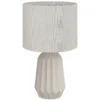Tischlampe, Tischleuchte, Nachttischlampe Mit Leinenschirm, Wippschalter, Schreibtischlampe, 22 X 22 X 39 Cm, Beige