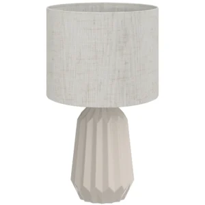 Tischlampe, Tischleuchte, Nachttischlampe Mit Leinenschirm, Wippschalter, Schreibtischlampe, 22 X 22 X 39 Cm, Beige
