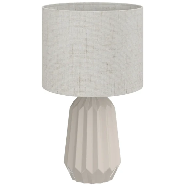 Tischlampe, Tischleuchte, Nachttischlampe Mit Leinenschirm, Wippschalter, Schreibtischlampe, 22 X 22 X 39 Cm, Beige