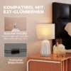 Tischlampe, Tischleuchte, Nachttischlampe Mit Leinenschirm, Wippschalter, Schreibtischlampe, 22 X 22 X 39 Cm, Beige