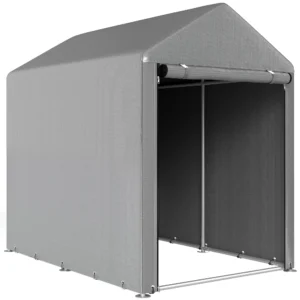 Tuinschuur, Opslagtent, Robuust & Weerbestendig, Stalen Frame, 1,2x1,8x1,6m, Lichtgrijs