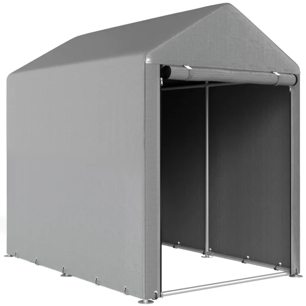 Tuinschuur, Opslagtent, Robuust & Weerbestendig, Stalen Frame, 1,2x1,8x1,6m, Lichtgrijs
