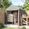 Tuinschuur, Opslagtent, Robuust & Weerbestendig, Stalen Frame, 1,2x1,8x1,6m, Lichtgrijs