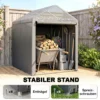 Tuinschuur, Opslagtent, Robuust & Weerbestendig, Stalen Frame, 1,2x1,8x1,6m, Lichtgrijs