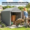 Tuinschuur, Opslagtent, Robuust & Weerbestendig, Stalen Frame, 1,2x1,8x1,6m, Lichtgrijs