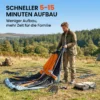 Tunnelzelt 4 Personen Familienzelt Mit Schlaf Und Wohnzimmer Dachfenstern Bodenplane Stehhöhe 3000 Mm Wassersäule