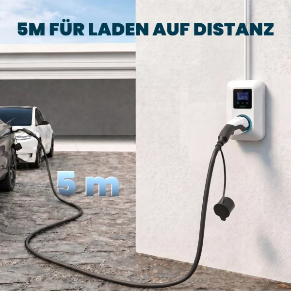 Typ 2 EV Ladekabel, 11 KW, 16 A, Mode 3, 3 Phasen, 5 M – Verlängerungskabel Für Elektroautos & Plug in Hybride
