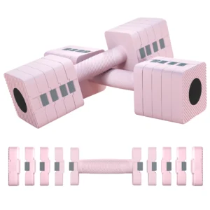 Verstellbare Hantel, 2 X 5kg Hanteln Mit Rutschfest Griff, Quadratisch Kurzhantelset Aus Stahl Rosa