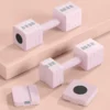 Verstellbare Hantel, 2 X 5kg Hanteln Mit Rutschfest Griff, Quadratisch Kurzhantelset Aus Stahl Rosa