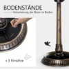 Vogeltränke Vogelbad Vintage Design, Wetterbeständig,50cm × 50cm × 113cm, Messing