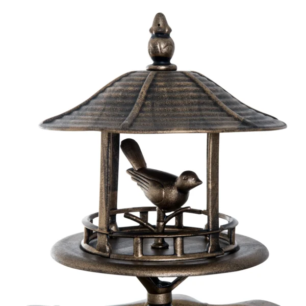 Vogeltränke Vogelbad Vintage Design, Wetterbeständig,50cm × 50cm × 113cm, Messing
