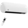 Wand Heizlüfter 2000W Keramik Wandheizgerät Mit Ventilator, 2 Leistungsstufen, LED Display, Thermostat, Weiß