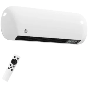 Wand Heizlüfter 2000W Keramik Wandheizgerät Mit Ventilator, 2 Leistungsstufen, LED Display, Thermostat, Weiß