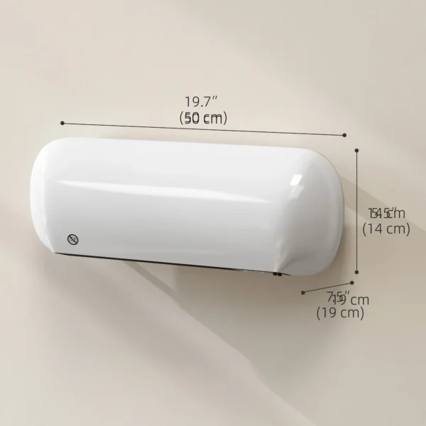 Wand Heizlüfter 2000W Keramik Wandheizgerät Mit Ventilator, 2 Leistungsstufen, LED Display, Thermostat, Weiß