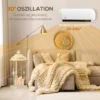 Wand Heizlüfter 2000W Keramik Wandheizgerät Mit Ventilator, 2 Leistungsstufen, LED Display, Thermostat, Weiß