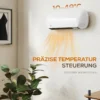 Wand Heizlüfter 2000W Keramik Wandheizgerät Mit Ventilator, 2 Leistungsstufen, LED Display, Thermostat, Weiß