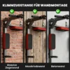 Wand Klimmzugstange, 2 in 1 Profi Klimmzug Und Dipstation Für Das Heimtraining, Bis 200 Kg, Rot