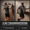 Wand Klimmzugstange, 2 in 1 Profi Klimmzug Und Dipstation Für Das Heimtraining, Bis 200 Kg, Rot