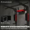 Wand Klimmzugstange, 2 in 1 Profi Klimmzug Und Dipstation Für Das Heimtraining, Bis 200 Kg, Rot