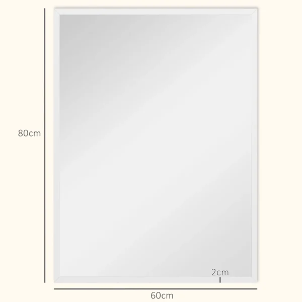 Wandspiegel, 60 X 80 Cm, Dekorativer Hängespiegel, Einfache Montage, Inkl. Schrauben
