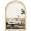 Wandspiegel Bogenförmig Spiegel Mit Rahmen Aus Polystyrol Dekorativer Hängespiegel 50 X 70 Cm Beige