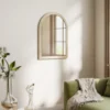 Wandspiegel Bogenförmig Spiegel Mit Rahmen Aus Polystyrol Dekorativer Hängespiegel 50 X 70 Cm Beige
