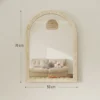Wandspiegel Bogenförmig Spiegel Mit Rahmen Aus Polystyrol Dekorativer Hängespiegel 50 X 70 Cm Beige