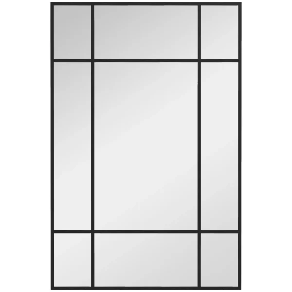Wandspiegel, Dekorativer Spiegel Mit Metallrahmen, Schwarze Streifen, Mehrschichtglas, 90B X 2T X 60H Cm