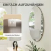 Wandspiegel, Modernes Design, 61 X 61 Cm, Silber